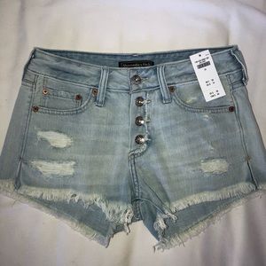 Abercrombie and Fitch light wash denim shorts